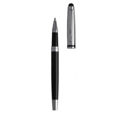 Logo trade promotional giveaways image of: Rollerball pen Treillis pad, grey