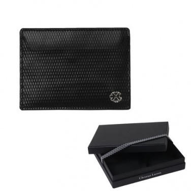 Logo trade promotional merchandise image of: Card holder Rhombe, black