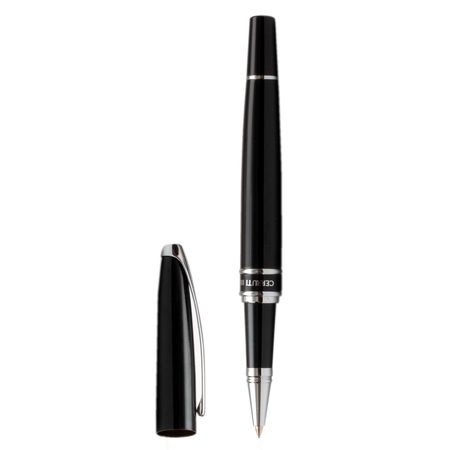 Logo trade promotional products image of: Rollerball pen Silver Clip, black