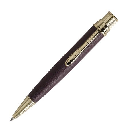 Logo trade corporate gifts image of: Ballpoint pen Evidence Leather Burgundy