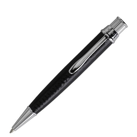 Logotrade promotional product picture of: Ballpoint pen Evidence Leather Black