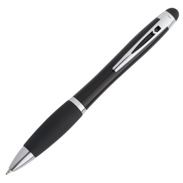 Logo trade promotional item photo of: Light up touch pen LA NUCIA, Black