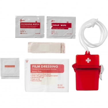 Logo trade promotional merchandise picture of: Haste 10-piece first aid kit, red