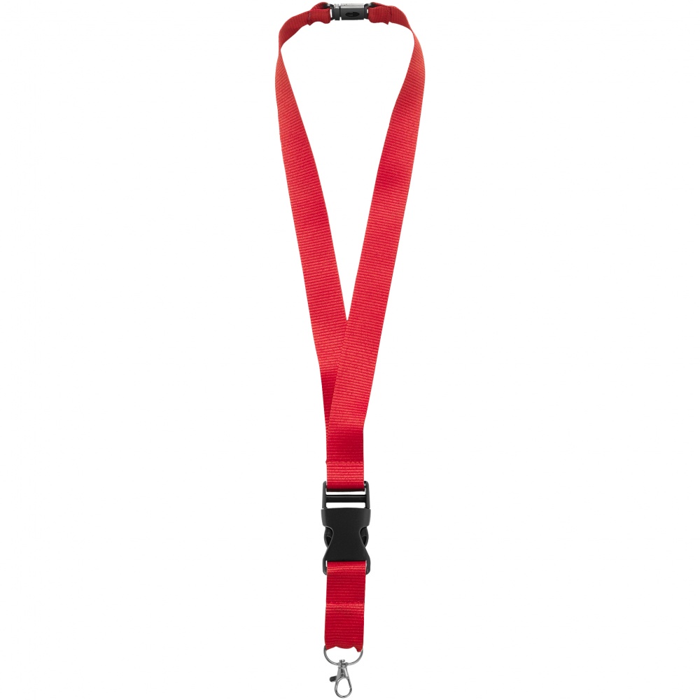 Logo trade business gift photo of: Yogi lanyard with detachable buckle, red