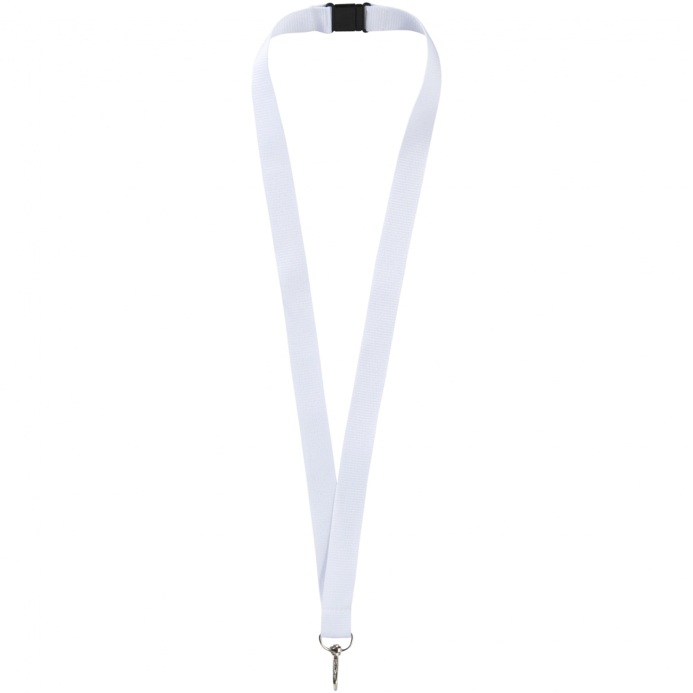 Logo trade advertising products image of: Lago lanyard, white