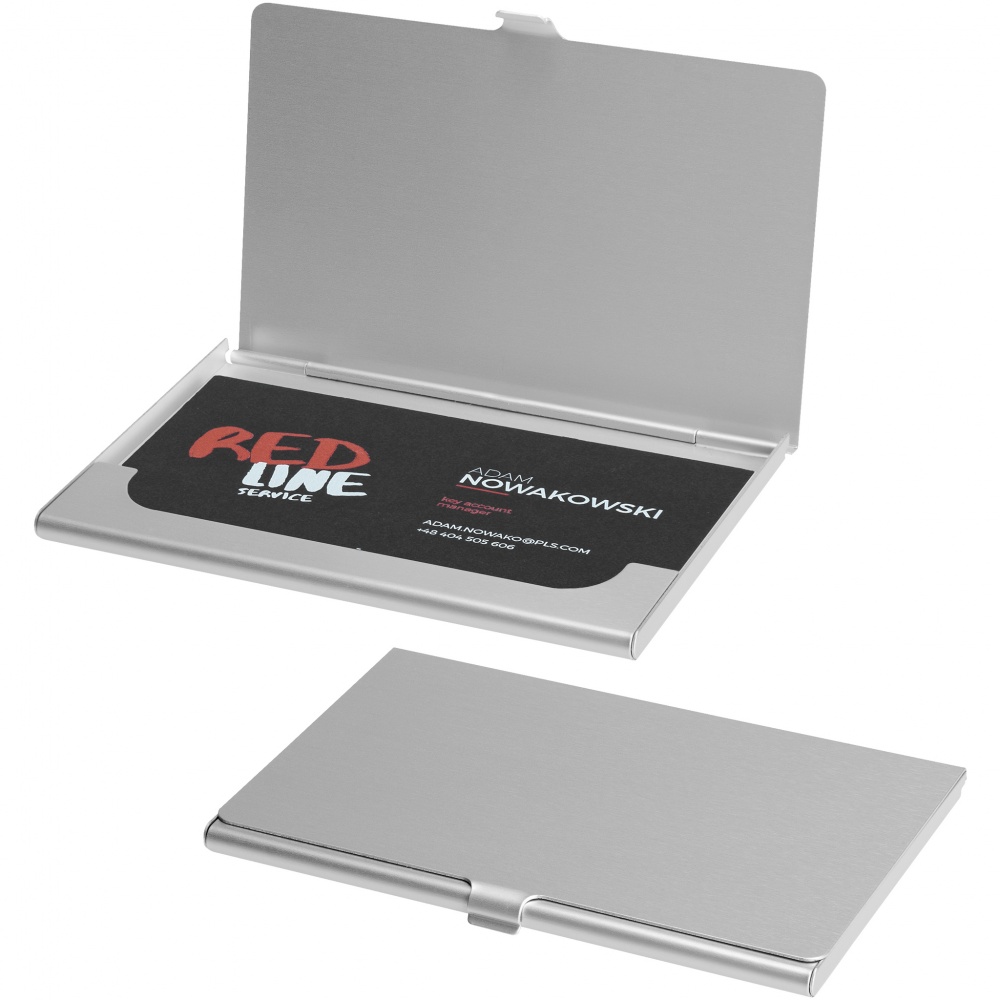 Logo trade promotional gifts picture of: Shanghai business card holder, silver