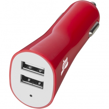 Logo trade promotional items picture of: Pole dual car adapter, red