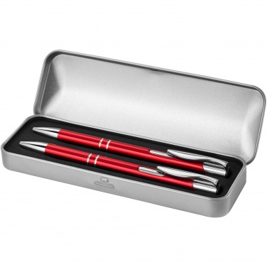 Logo trade promotional merchandise photo of: Dublin pen set, red