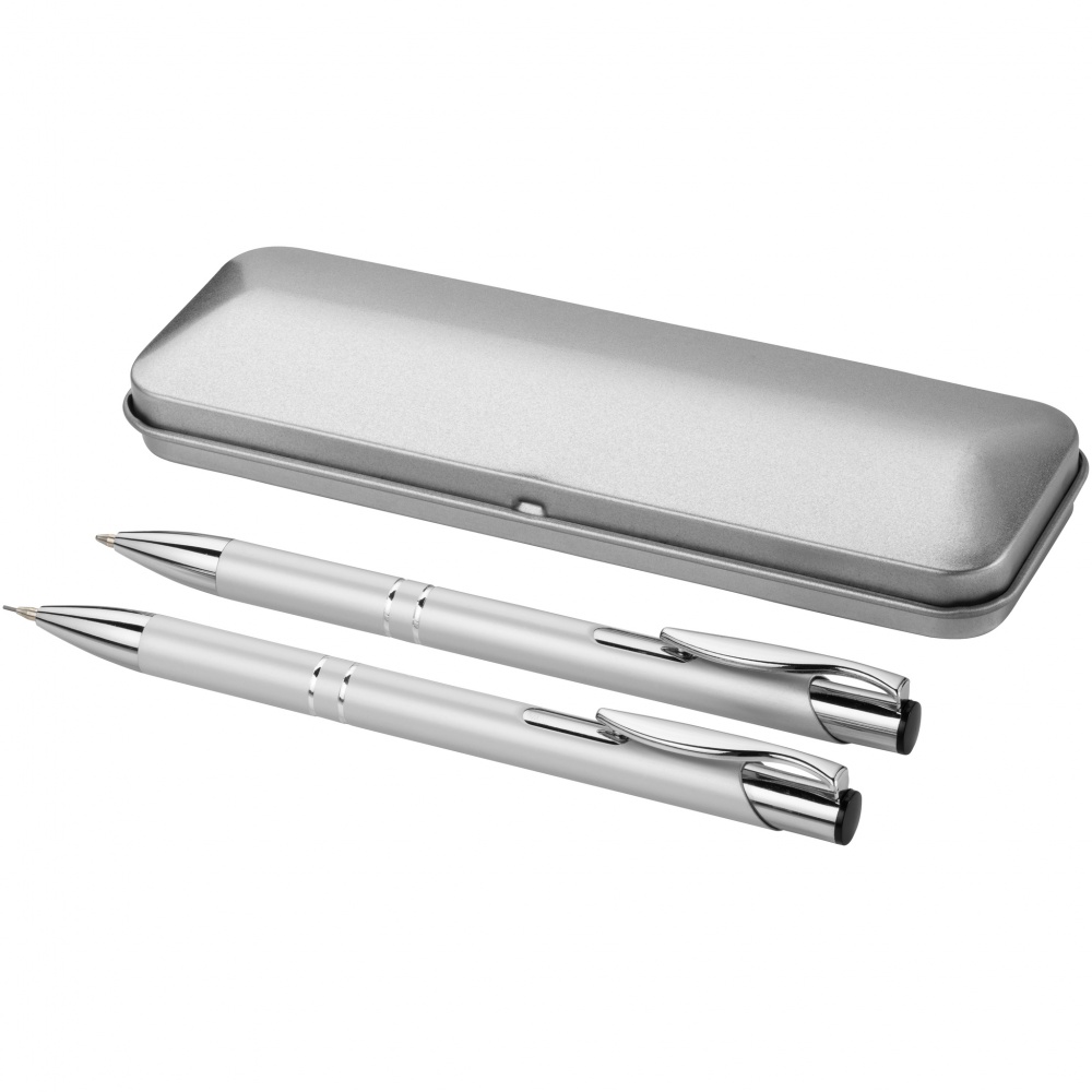 Logo trade promotional merchandise image of: Dublin pen set, gray