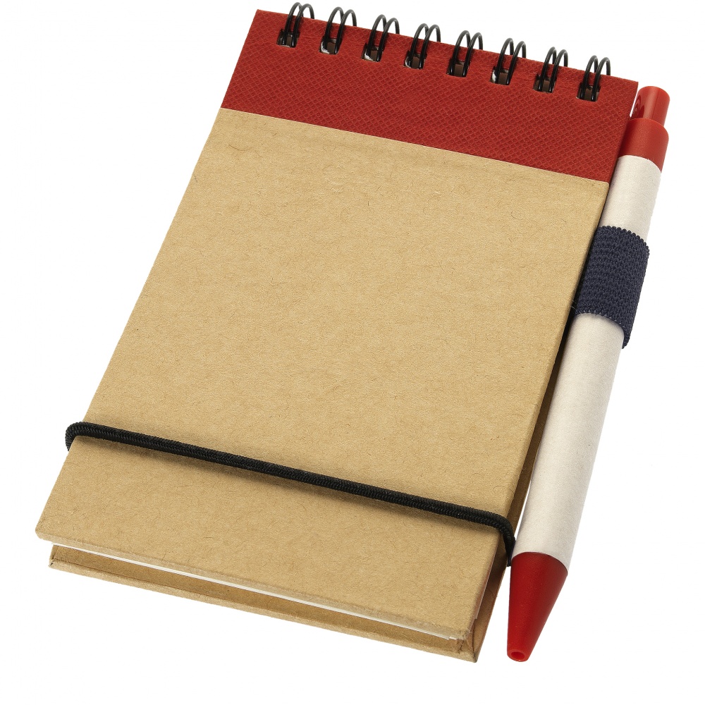 Logo trade promotional products image of: Zuse jotter with pen, red