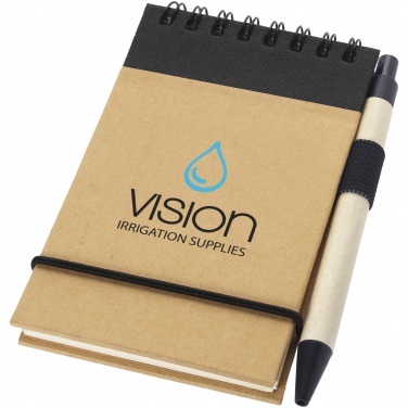 Logo trade corporate gifts image of: Zuse jotter with pen, black