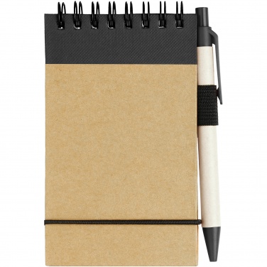 Logo trade business gifts image of: Zuse jotter with pen, black