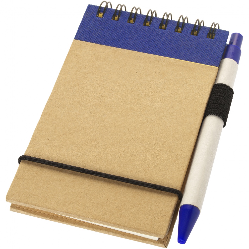 Logo trade corporate gifts image of: Zuse jotter with pen, blue