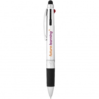 Logotrade promotional giveaway image of: Burnie multi-ink stylus ballpoint pen, silver