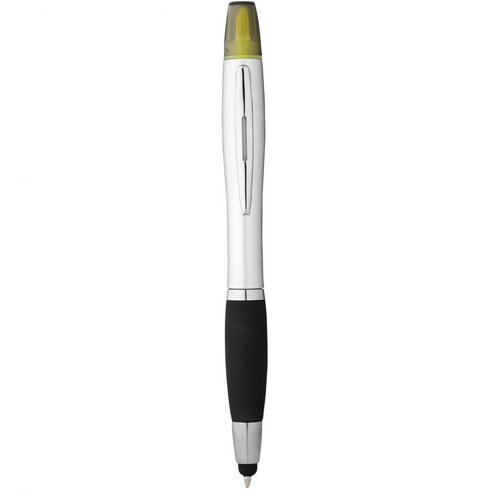 Logo trade promotional product photo of: Nash stylus ballpoint pen and highlighter, black