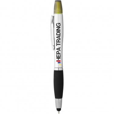 Logo trade promotional merchandise image of: Nash stylus ballpoint pen and highlighter, black