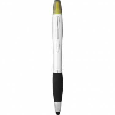 Logo trade advertising product photo of: Nash stylus ballpoint pen and highlighter, black