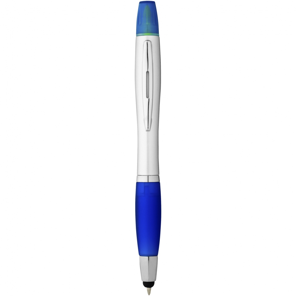 Logo trade promotional gifts picture of: Nash stylus ballpoint pen and highlighter, blue