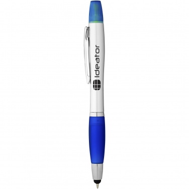 Logotrade business gifts photo of: Nash stylus ballpoint pen and highlighter, blue