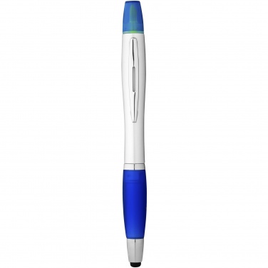 Logotrade promotional products photo of: Nash stylus ballpoint pen and highlighter, blue