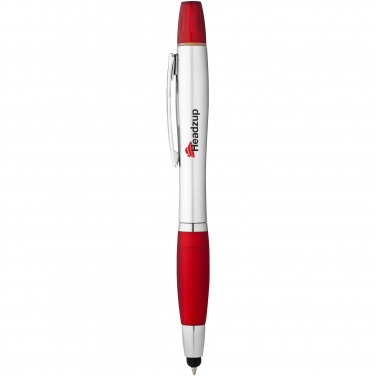 Logotrade corporate gift image of: Nash stylus ballpoint pen and highlighter, red