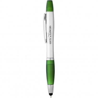 Logotrade advertising product picture of: Nash stylus ballpoint pen and highlighter, green