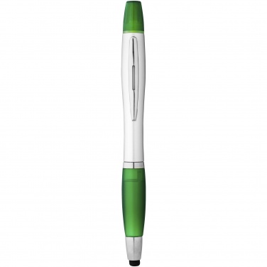 Logo trade promotional merchandise picture of: Nash stylus ballpoint pen and highlighter, green