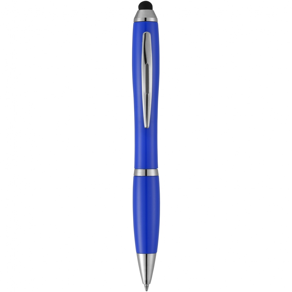 Logo trade promotional giveaway photo of: Nash stylus ballpoint pen, blue