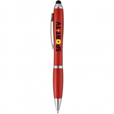 Logo trade promotional giveaways picture of: Nash stylus ballpoint pen, red