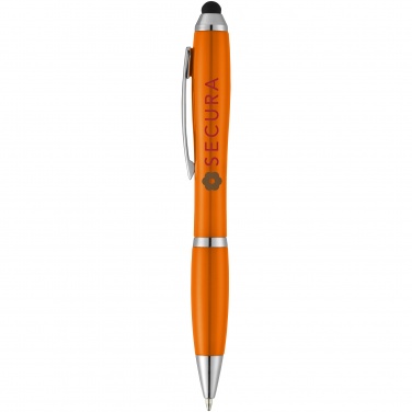 Logo trade promotional gifts image of: Nash stylus ballpoint pen, orange