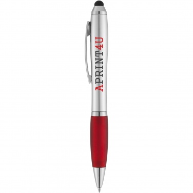 Logo trade corporate gifts image of: Nash stylus ballpoint pen, red