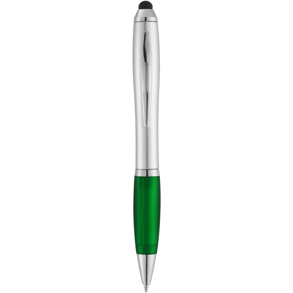 Logo trade promotional item photo of: Nash stylus ballpoint pen, green