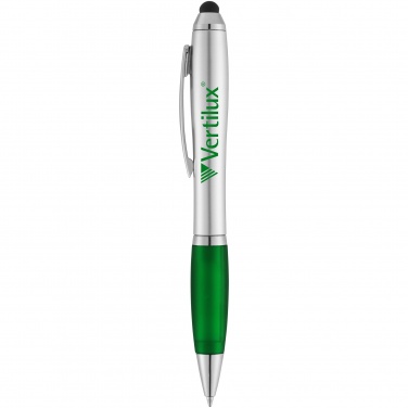 Logo trade promotional merchandise image of: Nash stylus ballpoint pen, green