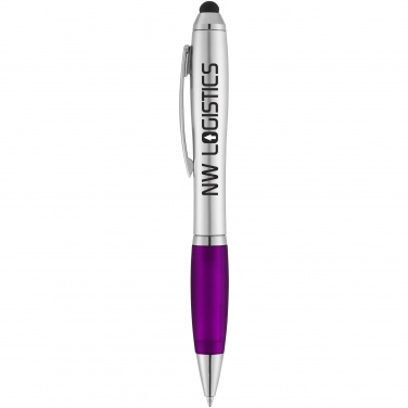 Logo trade corporate gifts image of: Nash stylus ballpoint pen, purple