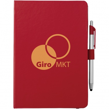 Logotrade business gift image of: Crown A5 Notebook and stylus ballpoint Pen, red