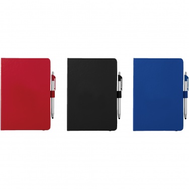 Logo trade promotional items picture of: Crown A5 Notebook and stylus ballpoint Pen, red