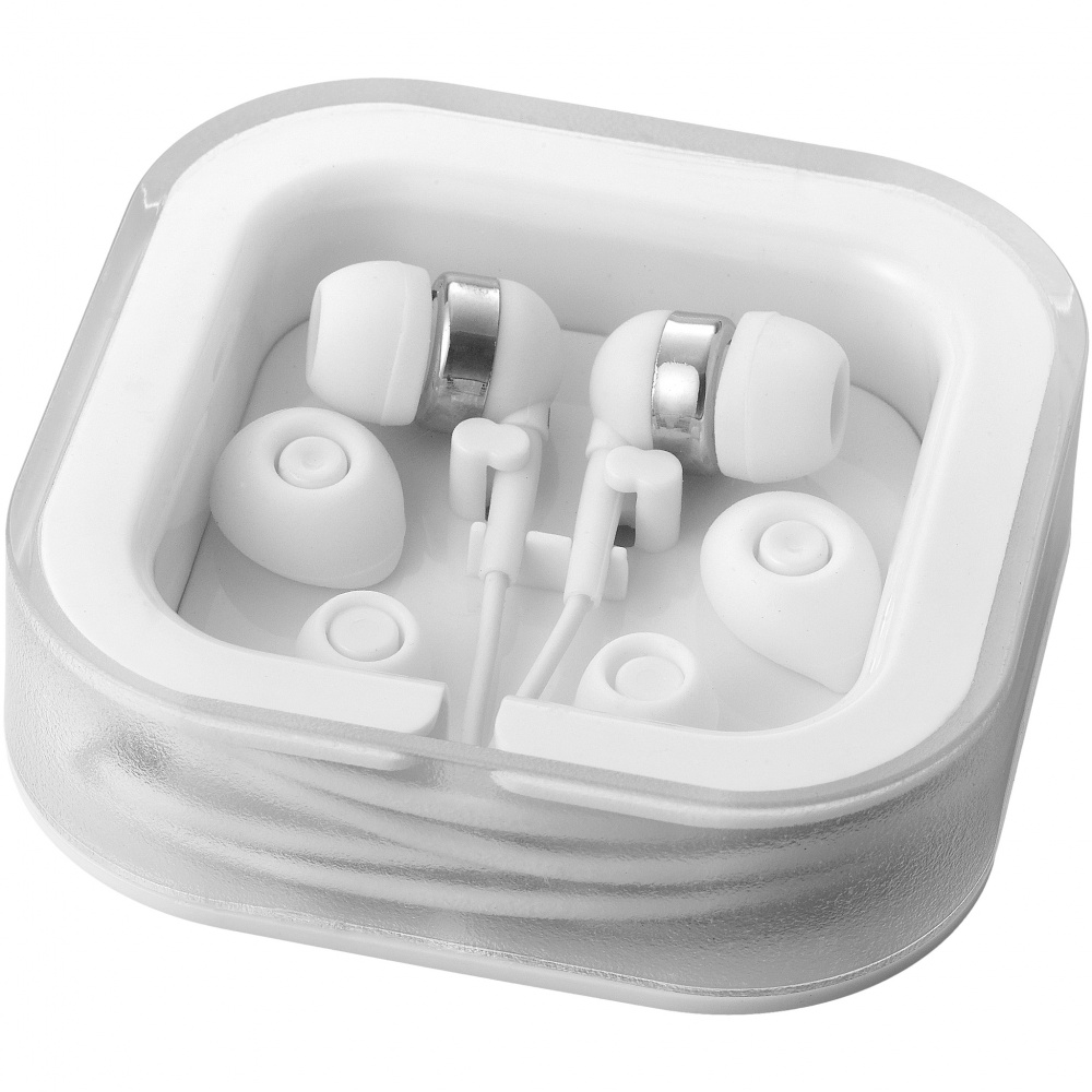 Logo trade corporate gifts image of: Sargas earbuds, white