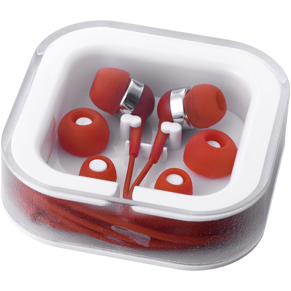 Logo trade corporate gift photo of: Sargas earbuds, red