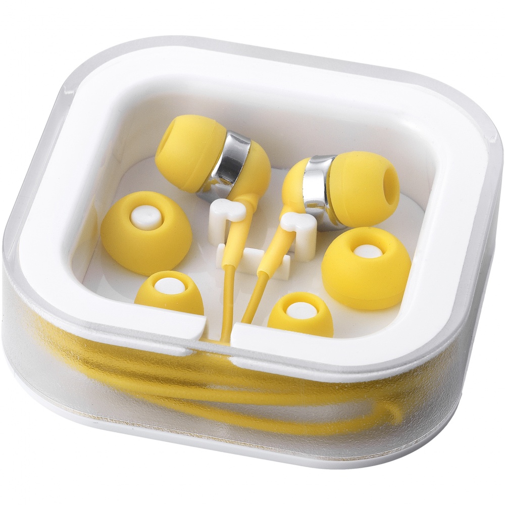 Logo trade corporate gift photo of: Sargas earbuds, yellow