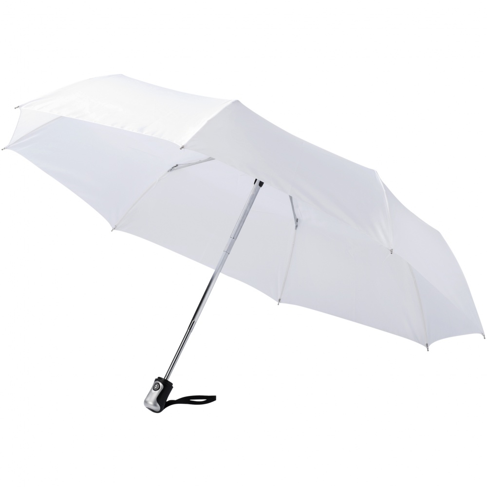 Logo trade promotional items picture of: 21.5" Alex 3-Section auto open and close umbrella, white