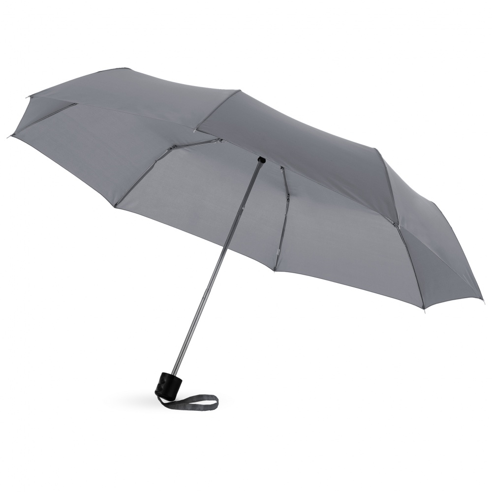 Logo trade promotional giveaway photo of: 21,5'' Ida 3-section umbrella, grey