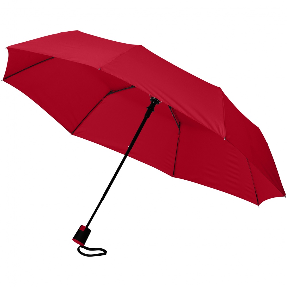 Logo trade promotional merchandise image of: 21" Wali 3-section auto open umbrella, red