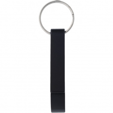 Logo trade promotional gifts picture of: Tao alu bottle and can opener key chain, black