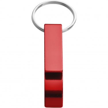 Logo trade promotional merchandise photo of: Tao alu bottle and can opener key chain, red