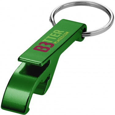 Logo trade promotional gifts image of: Tao alu bottle and can opener key chain, green