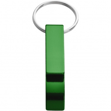 Logo trade promotional gift photo of: Tao alu bottle and can opener key chain, green