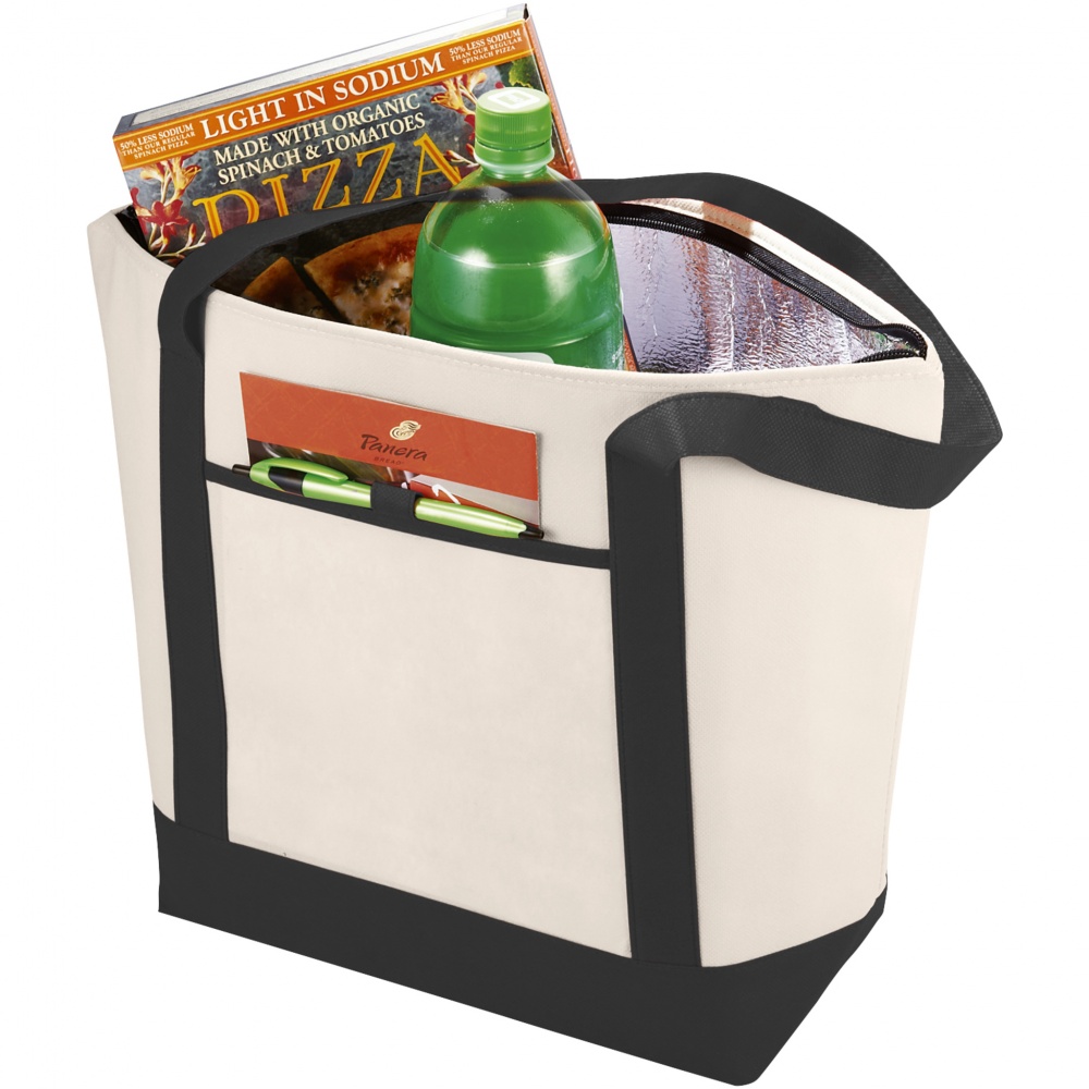 Logo trade promotional giveaways image of: Lighthouse cooler tote, black