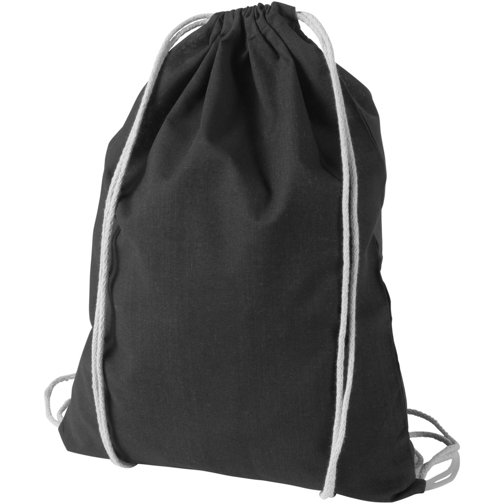 Logo trade promotional merchandise image of: Oregon cotton premium rucksack, black