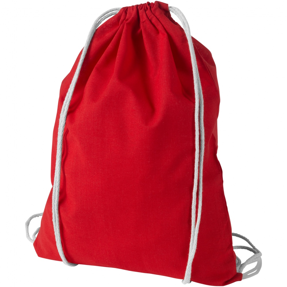 Logo trade promotional items image of: Oregon cotton premium rucksack, red