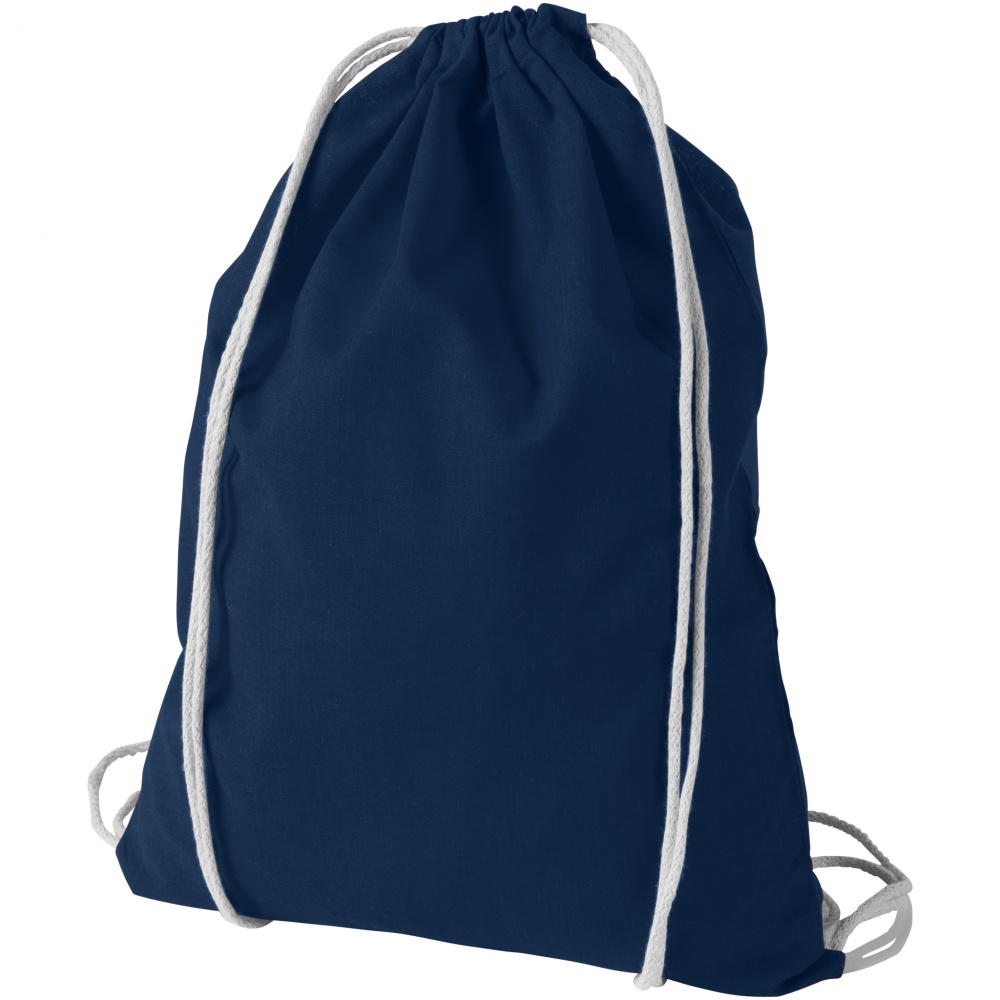 Logo trade business gift photo of: Oregon cotton premium rucksack, dark blue